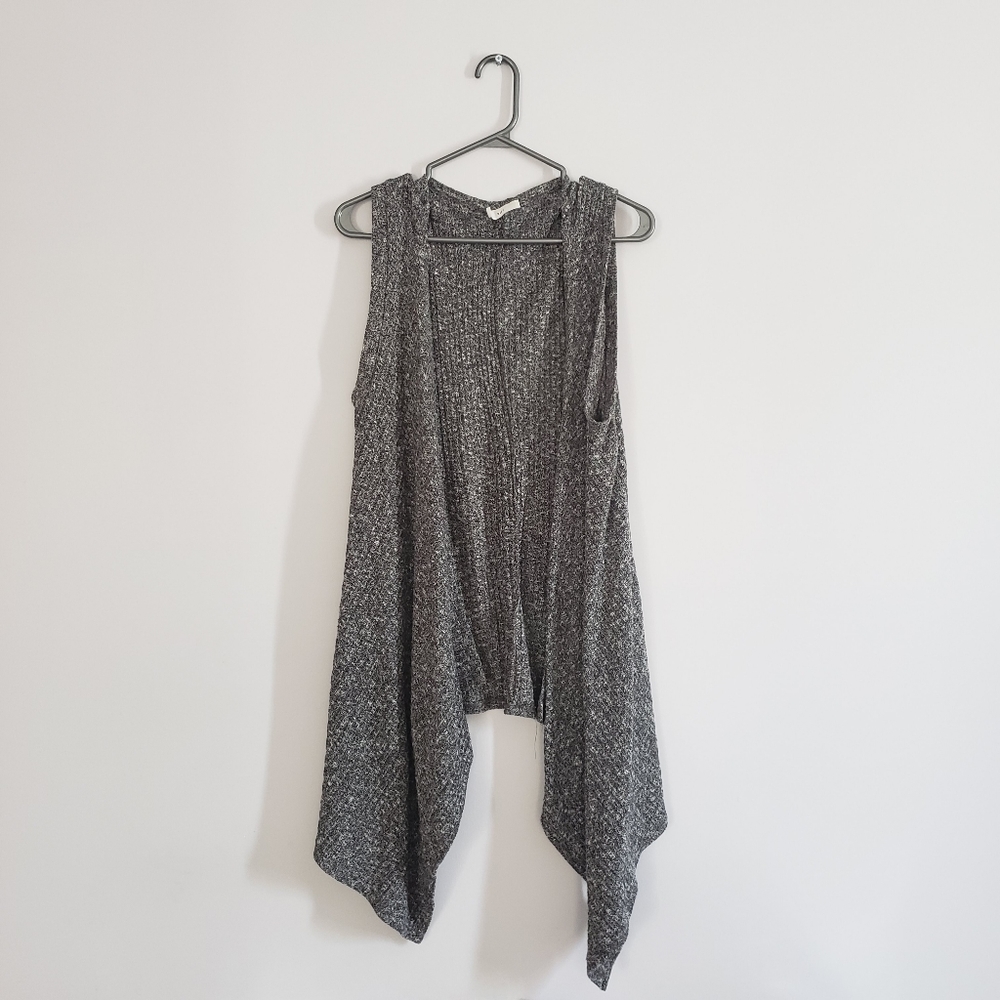 Sleeveless waterfall cardigan
